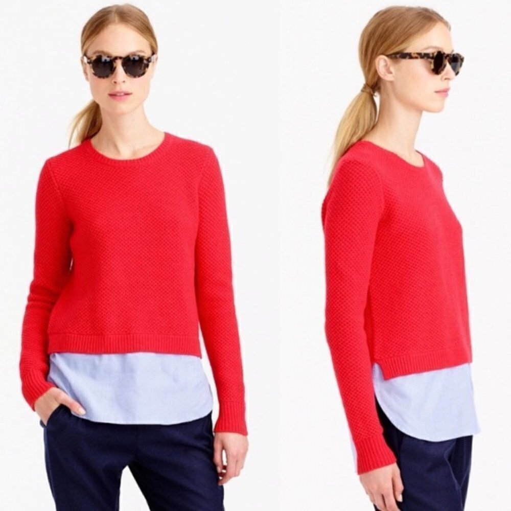 J. Crew Wool Blend Long Sleeve Shirttail Sweater S